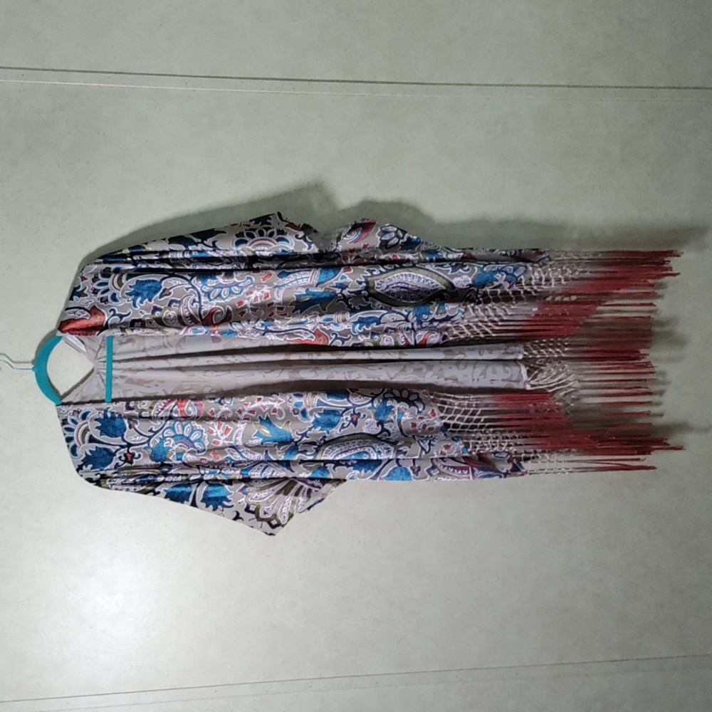 H175 Soft Surroundings sheer floral flocked jacket O/S